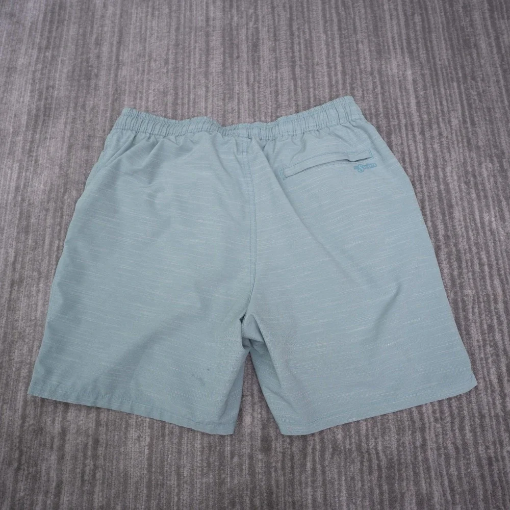 Mr. Swim Board Shorts Mens XXL Blue Textured Drawstring Mesh Lined Trunks